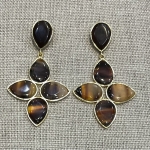 boucles d'oreilles clips corne de buffle marron