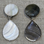 Goutte nacré  gris et blanc