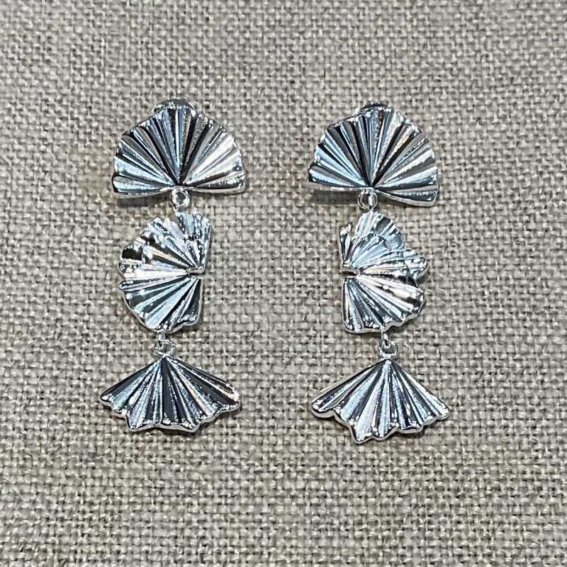 boucles d'oreilles acier inoxydable argenté