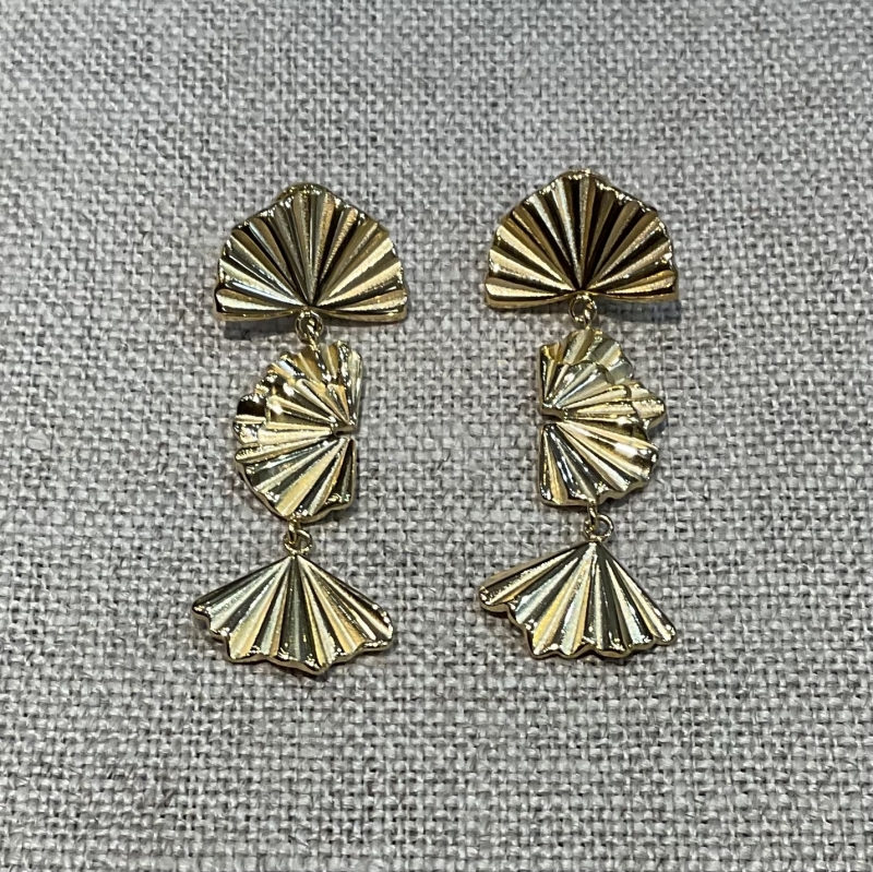 Boucles d'oreilles percé acier inoxydable doré