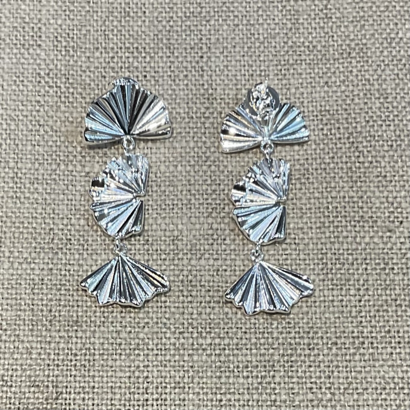 boucles d'oreilles acier inoxydable argenté