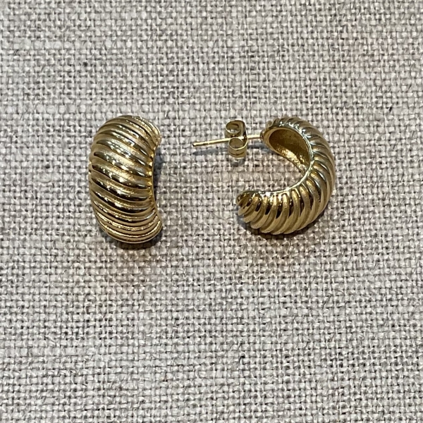 boucles d'oreilles acier inoxydable doré