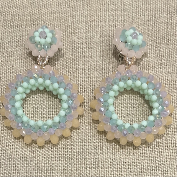 boucles d'oreilles clips couleurs