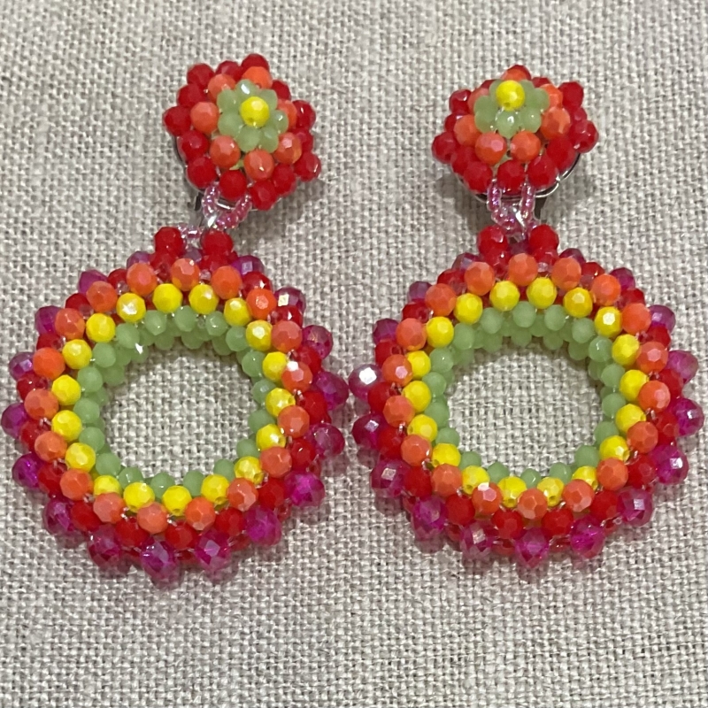 boucles d'oreilles clips couleurs