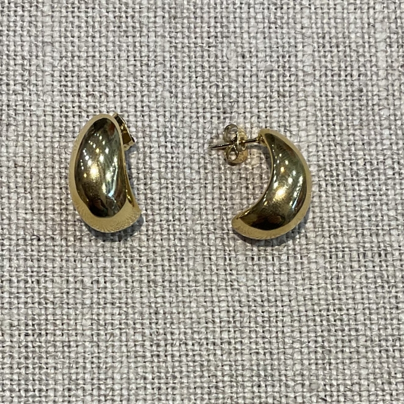 Boucles d'oreilles percé acier inoxydable doré