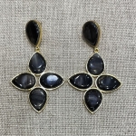 Boucles d'oreille corne noir clips