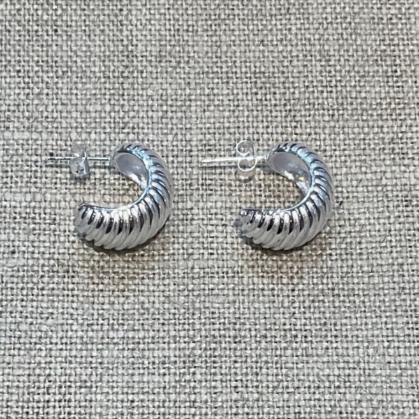 boucles d'oreilles acier inoxydable argenté