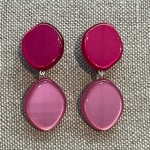 Boucles d’oreilles clips made in France résine rose