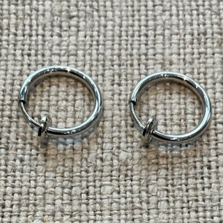 Boucles d’oreilles créoles clip argenté acier inoxydable