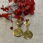 Boucles d’or Clips doré martelé acier inoxydable Made in France