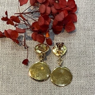 Boucles d’or Clips doré martelé acier inoxydable Made in France