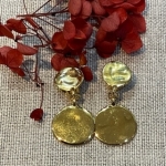 Boucles d’or Clips doré martelé acier inoxydable Made in France