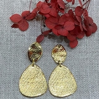 Boucles d’oreilles percées made in France acier inoxydable doré