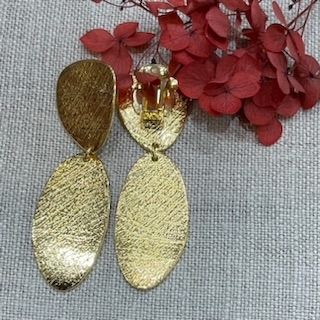 Boucles d’oreilles Clips Eulalie made in France doré acier inoxydable