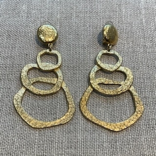 Florence Boucles d’oreilles Clips trois cercles made in France doré
