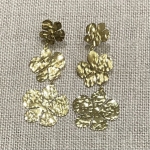 Boucles d'oreilles percé acier inoxydable fleurs doré