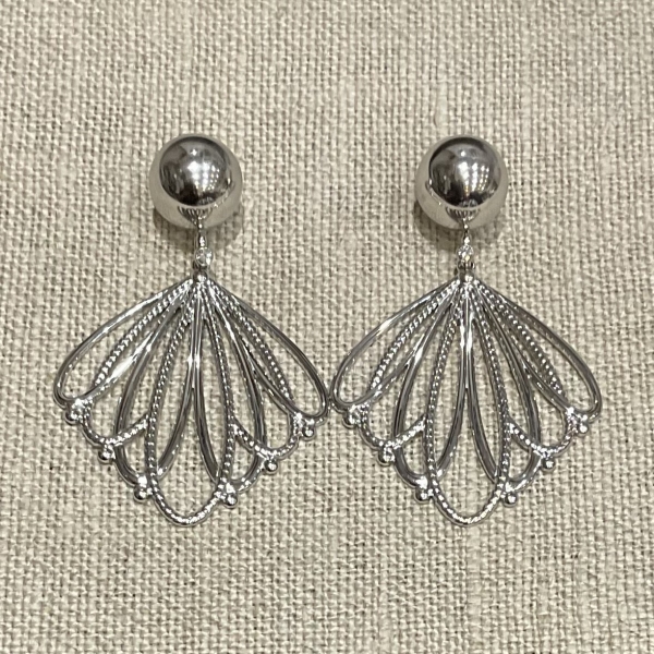 Boucles d'oreilles percé acier inoxydable argenté