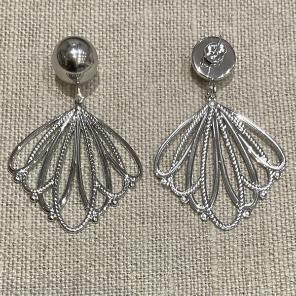 Boucles d'oreilles percé acier inoxydable argenté