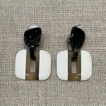 Boucles d’oreilles clips corne de buffle laquée