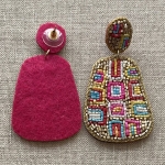 Boucles d’oreilles percées perles de rocailles Rose