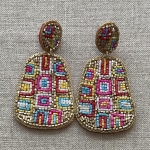 Boucles d’oreilles percées perles de rocailles Rose