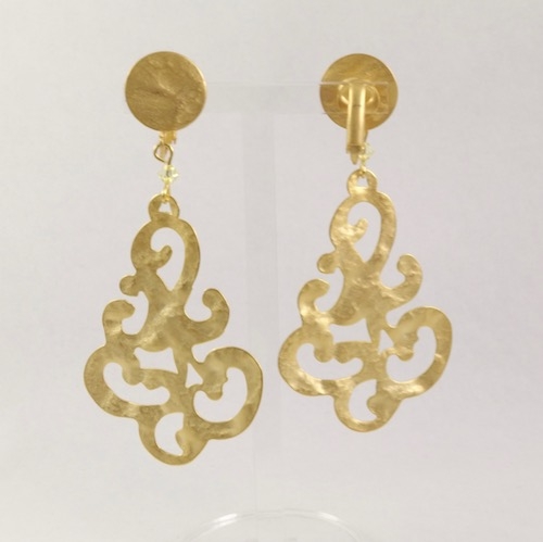 Boucles d’oreilles arabesques dorées mat Made in France