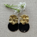 Boucles d’oreilles couleur fleur acier inoxydable
