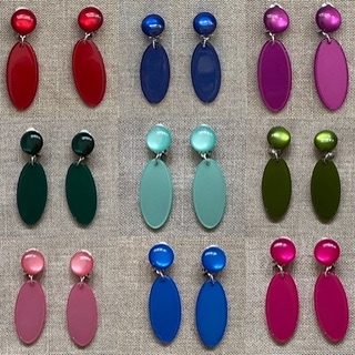 Boucles d’oreilles résine Clips couleur made in France