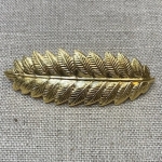 Barrette pince dorée mat feuille Made in France coiffure cheveux femme