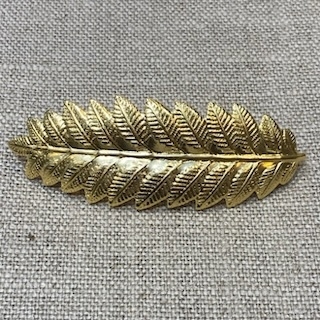 Barrette pince dorée mat feuille Made in France coiffure cheveux femme