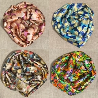 Snood satin de soie motif divers et élégants foulard Made in France