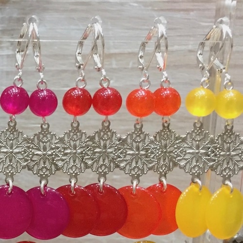 Boucle d’oreilles percées résine Made in France
