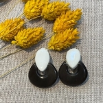 Boucles d’oreilles Clips corne blanc