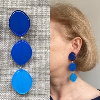 Boucles d’oreilles Clips bleu made in France