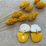 Boucles d’oreilles Clips corne de buffle jaune