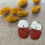 Boucles d’oreilles clip corne laquée bordeaux