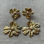Boucles d’oreilles fleurs dorées acier inoxydable