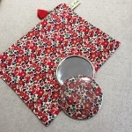 Trousse et miroir de poche liberty Made in France