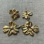 Boucles d’oreilles fleurs dorées acier inoxydable
